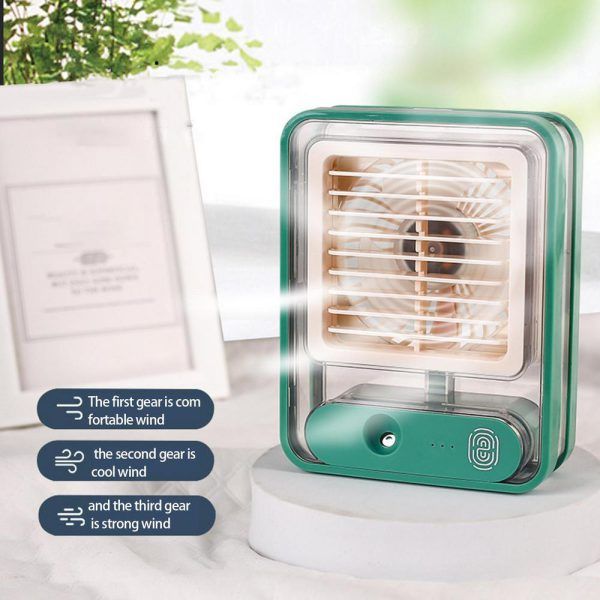 Type C Rechargeable Portable Desktop Air Conditioner With 3 Speed Spray Humidifier Purifier mini Fan