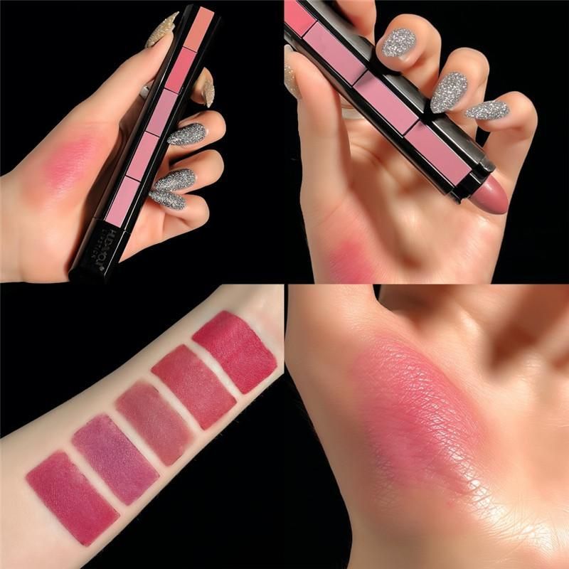 5 In 1 Matte Lipsticks Red Brown Nude Pink Maroon Waterproof Long Lasting Creamymatte Lipsticks