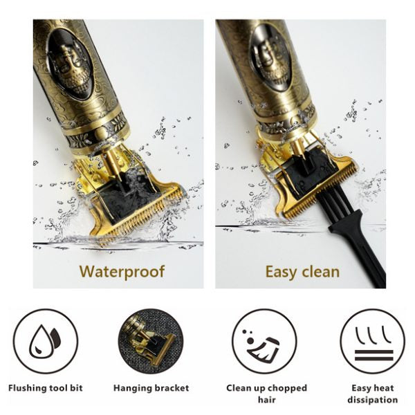Metal Body – T9 Trimmer And Hair Clipper Cutting Machine For Men | Random Design | Golden Color Trimmer