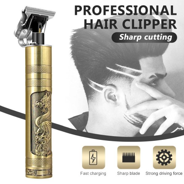 Metal Body – T9 Trimmer And Hair Clipper Cutting Machine For Men | Random Design | Golden Color Trimmer