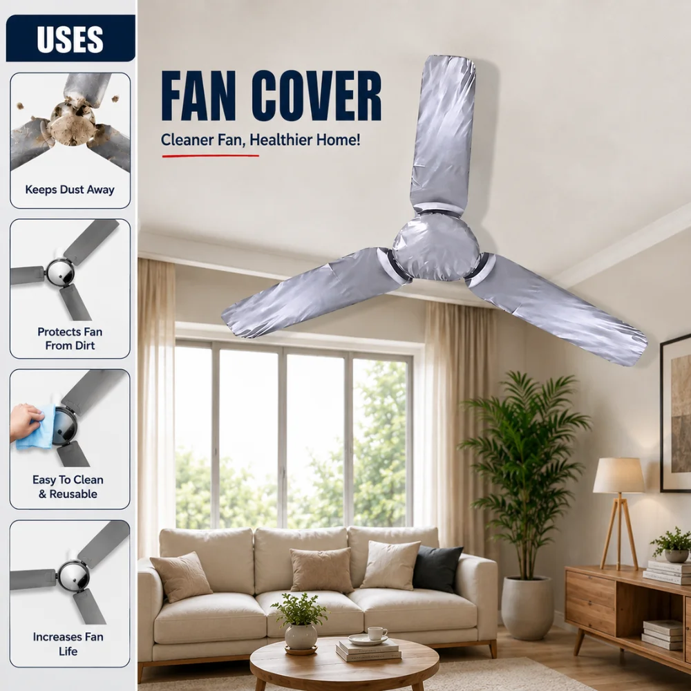 Waterproof & Dustproof Fan Cover – Washable & Reusable Ceiling Fan Cover