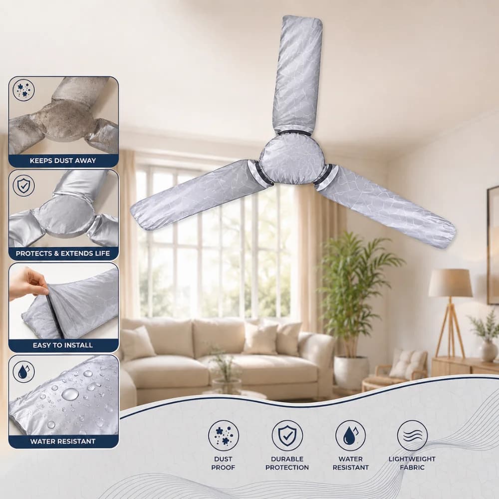 Waterproof & Dustproof Fan Cover – Washable & Reusable Ceiling Fan Cover alternate view