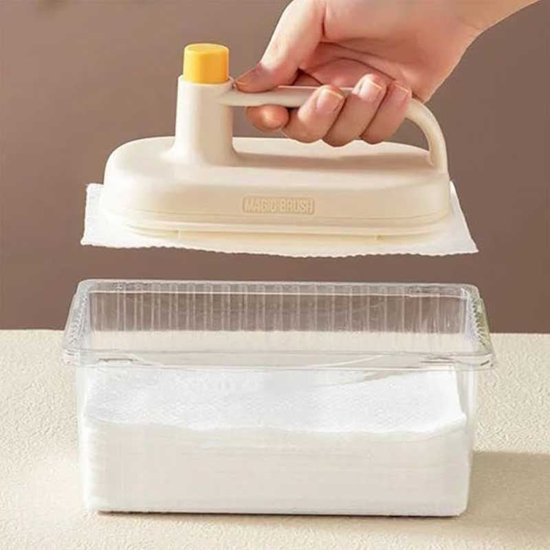 Magic Brush Powerful Cleaning Rag with 50 Disposable Wipes
